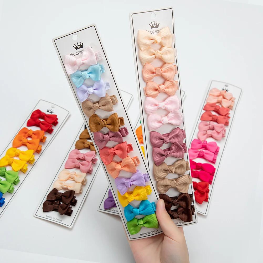 Pinces à cheveux avec nœud papillon en ruban gros-grain pour enfants, nœuds faits à la main, barrett