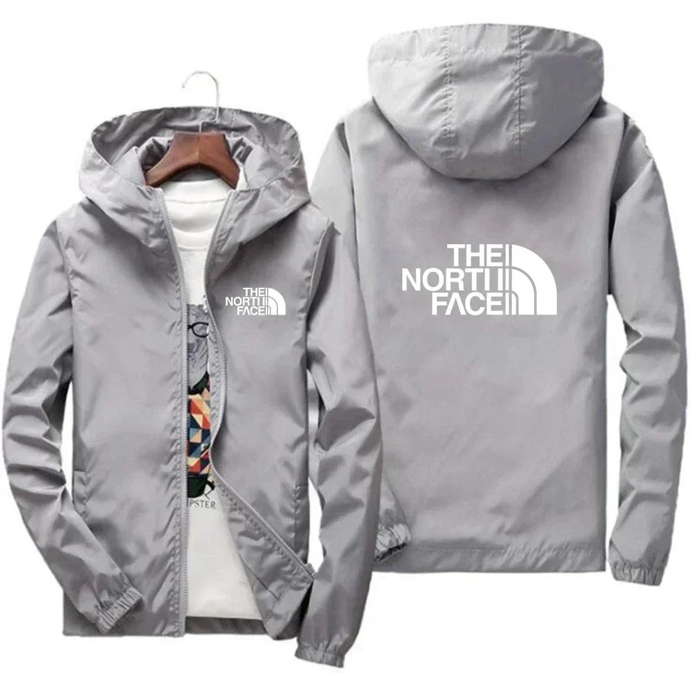 Veste à capuche coupe-vent avec fermeture éclair pour hommes, vêtements de sport de plein air décont