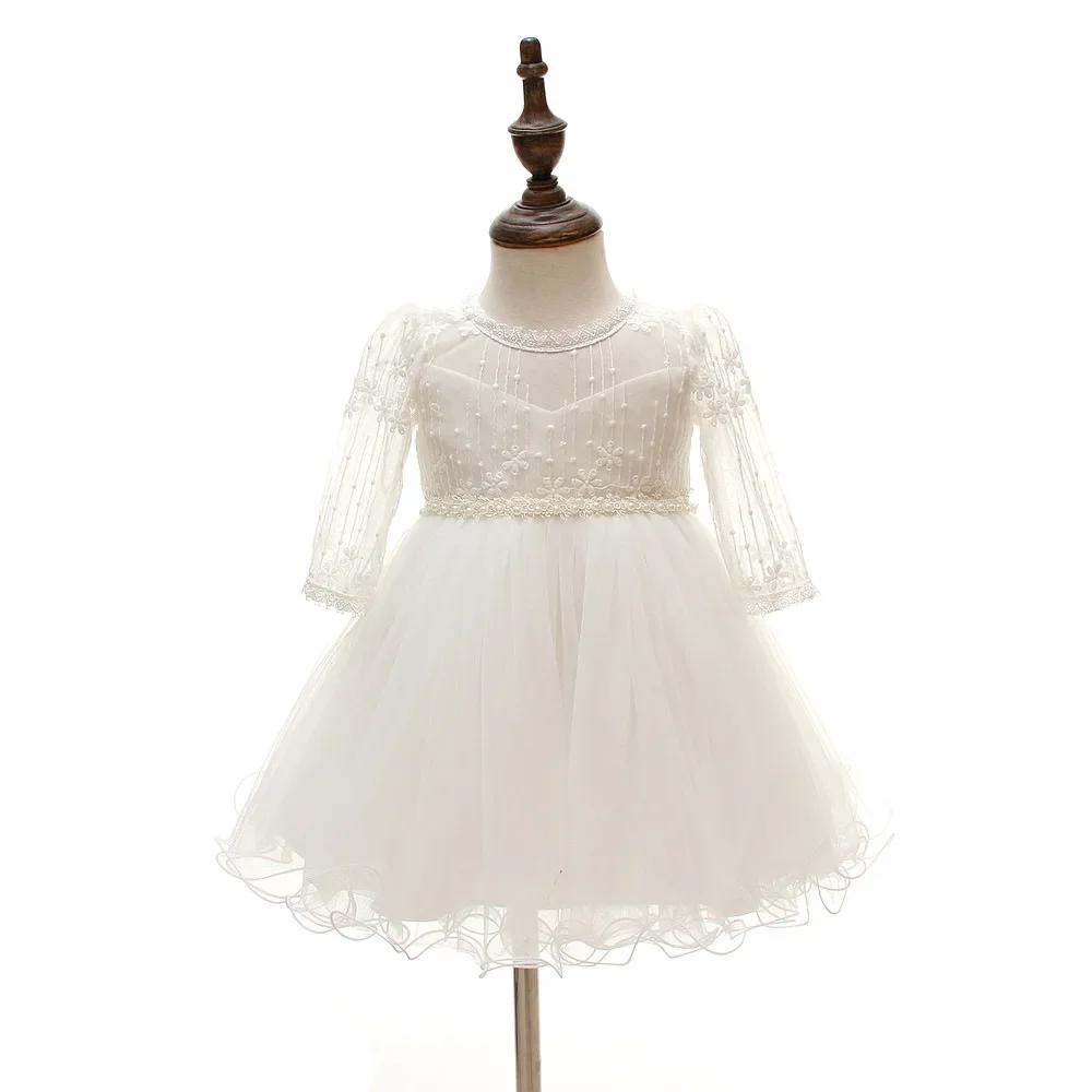 Robe à manches longues pour bébés filles, robe de fête d'anniversaire pour tout-petits, robe de mari