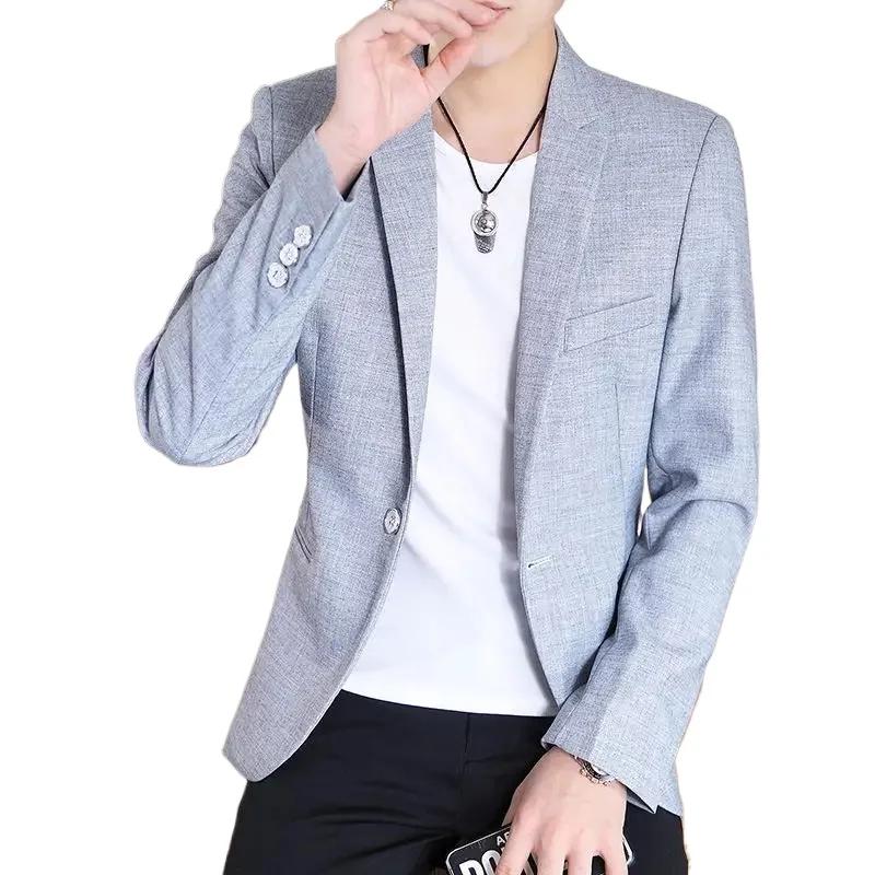 Blazer Slim Fit pour Homme, Mode Business, Beau Gentleman, Version Coréenne du Style Britannique, Lo