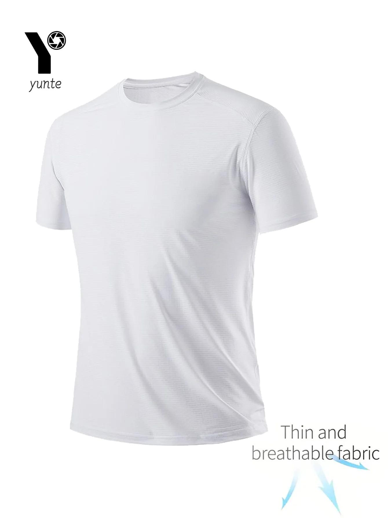 T-shirt col rond 7 pièces blanc ultra-léger pour hommes, séchage rapide, respirant, absorbant la sue