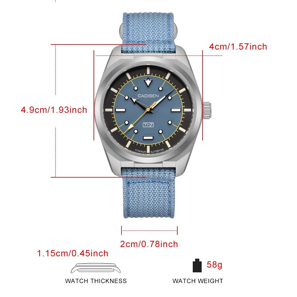 CADISEN TI-7 Autodyne montre-bracelet mécanique automatique en acier titane pour homme, MIYOTA 8215,