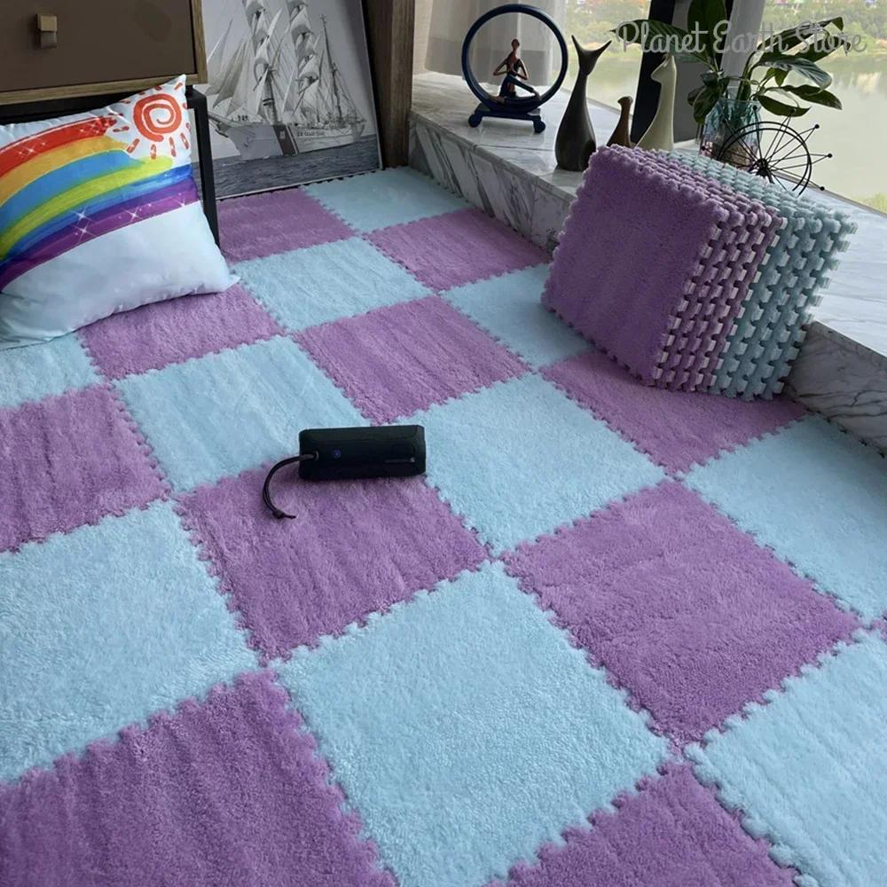 Tapis de jeu en peluche douce pour enfants, 10/20 pièces, jouets pour bébés, Puzzle en mousse Eva, p