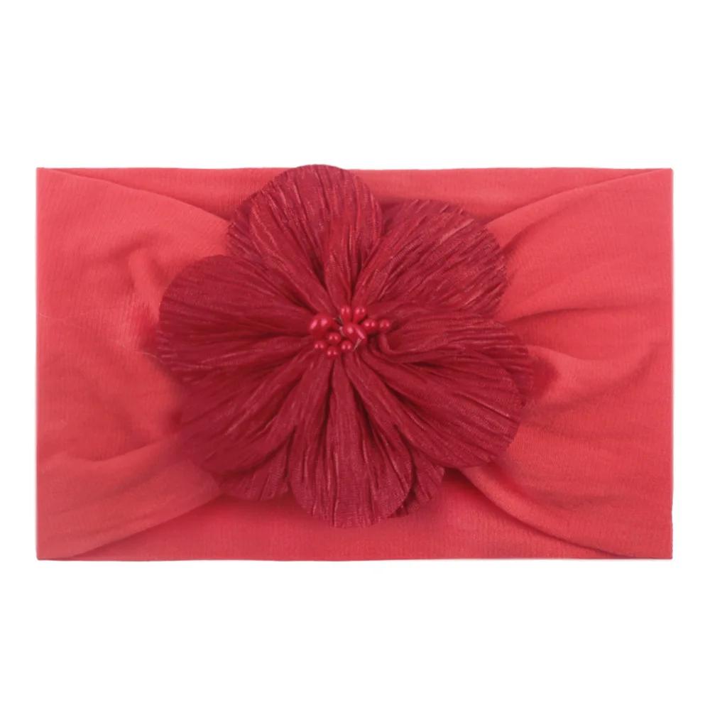 Bandeau à fleurs pour bébé fille, 13 couleurs, doux et élastique, adapté aux foulards pour nouveau-n