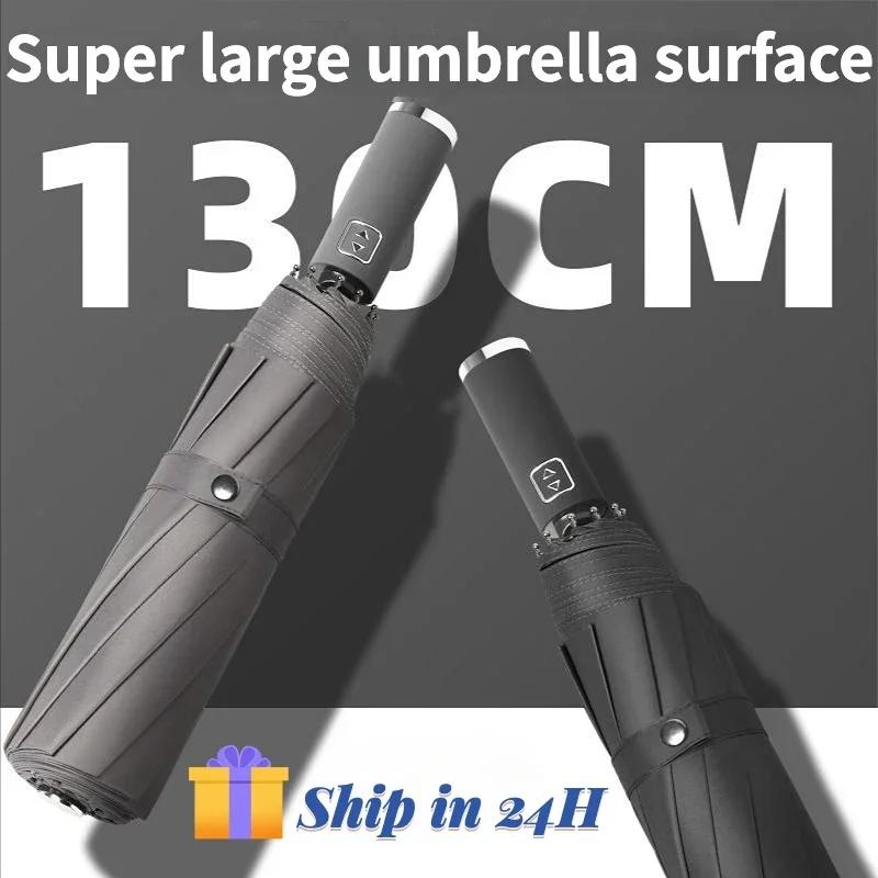 Parapluie pliant Super grand entièrement automatique pour hommes et femmes, coupe-vent, solide, impe