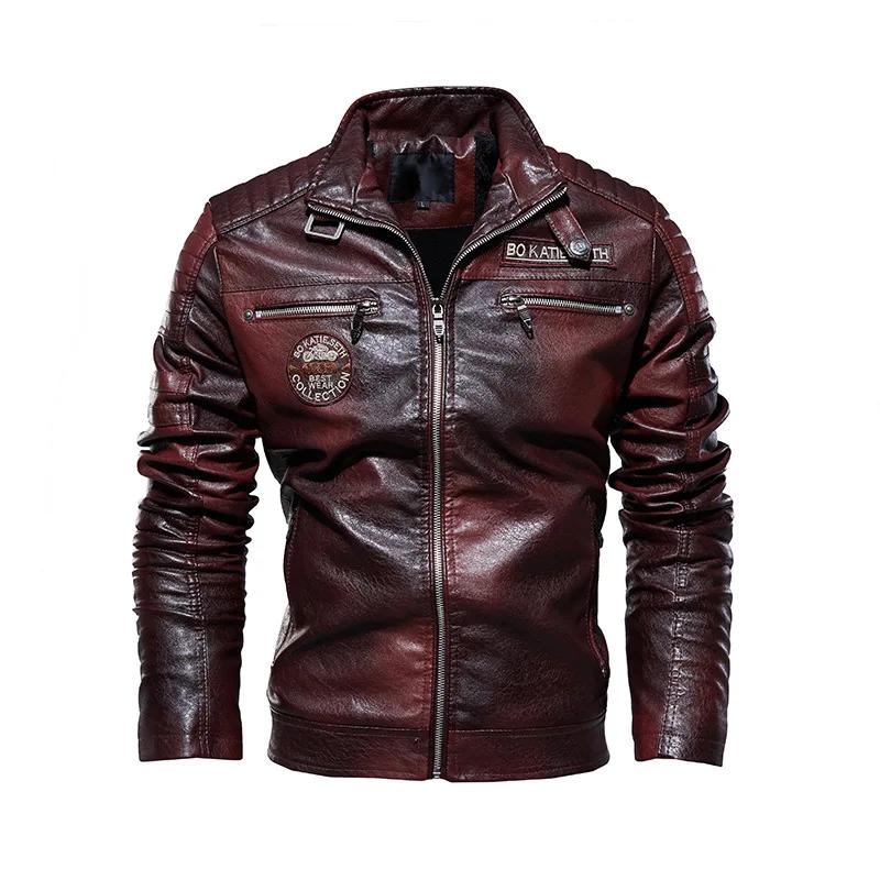 Veste en cuir de style moto pour hommes, manteau de doublure de sourire, vestes décontractées, parde