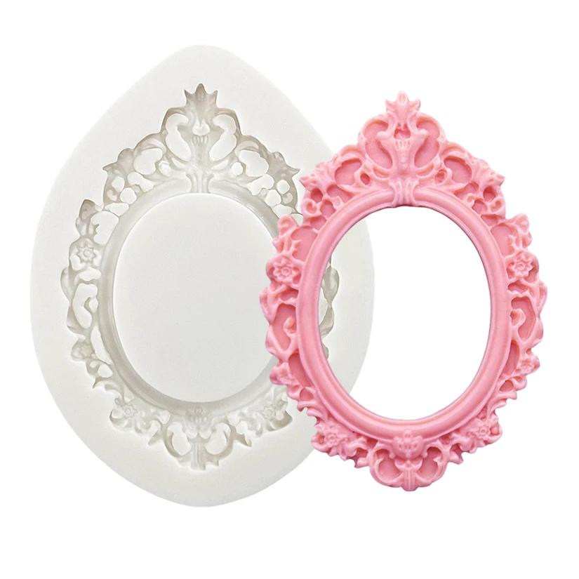 Moule en silicone pour cadre photo et miroir, outils de résine, moule à cupcakes pour sugarcraft, ou