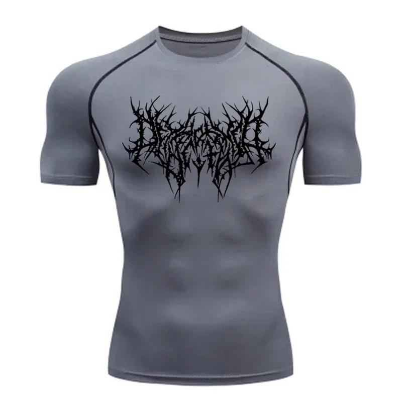 T-shirt homme course Sport T-shirt hommes Compression Fitness hauts T-shirt séchage rapide entraînem