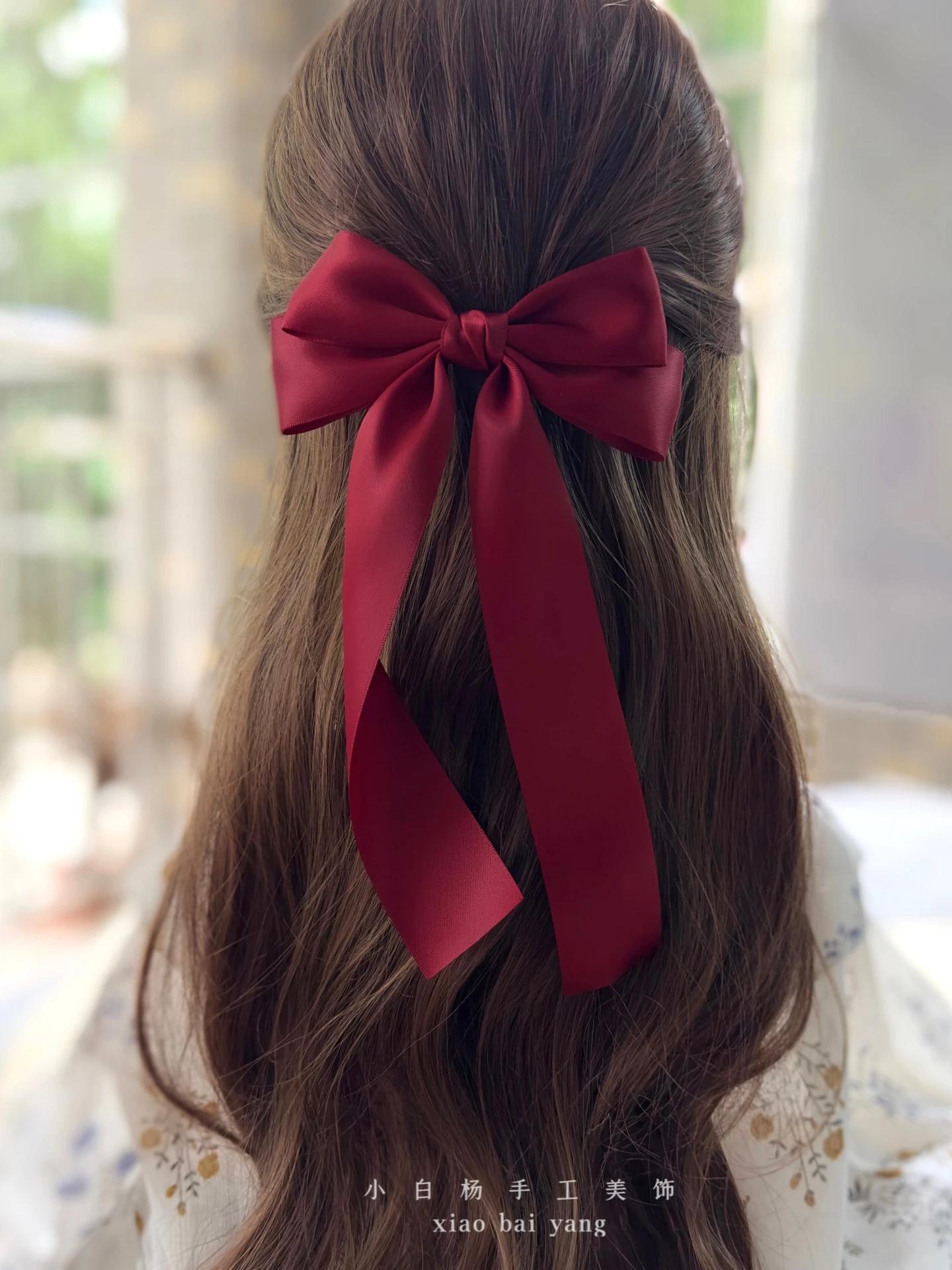 Barrette à cheveux en tissu style coréen pour femmes et filles, nœud en ruban, pince à ressort, acce