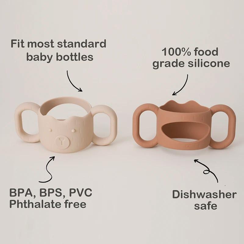 Poignées de biberon en Silicone, porte-biberon en paille étroit, aide à tenir la biberon, ajustement
