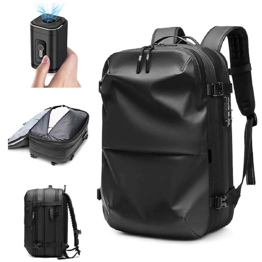 Sac à dos de voyage à compression sous vide pour hommes, sac à dos pour ordinateur portable 17 pouce