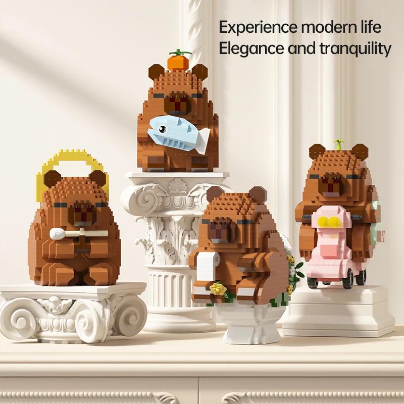 "Ensemble de blocs de construction Capybara-modèle de bricolage de cochon d'inde d'eau mignon | Jo