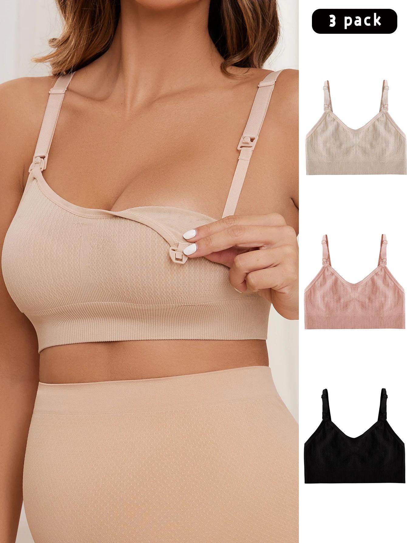 Ensemble de 3 pièces de sous-vêtements d'allaitement pour femmes, confortables sans anneaux en acier