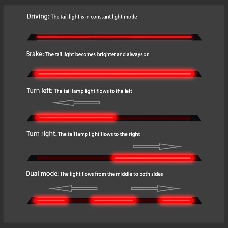 SEAMETAL 120cm Led Spoiler lumière universelle en Fiber de carbone voiture becquet arrière lampe à f