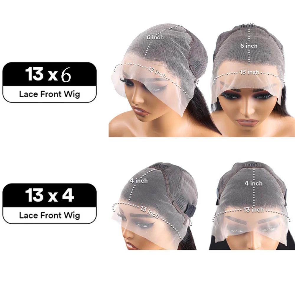 Perruque Lace Front Wig bouclée naturelle, cheveux humains, Deep Water Wave, HD, 13x4, 13x6, choix d
