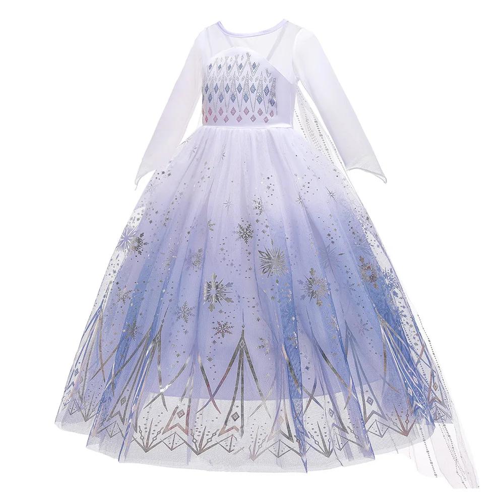 Disney enfant filles Cosplay congelé Elsa maille Costumes reine des neiges Elsa princesse longue rob