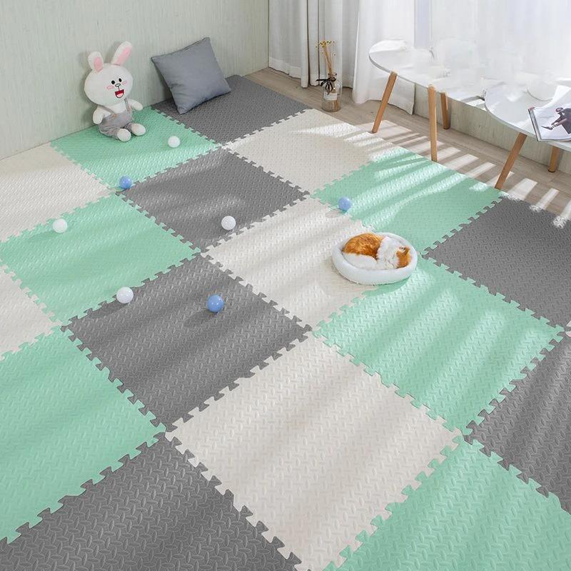 Tapis de jeu en mousse 16 pièces puzzle pour bébé - Sécurité et amusement au sol