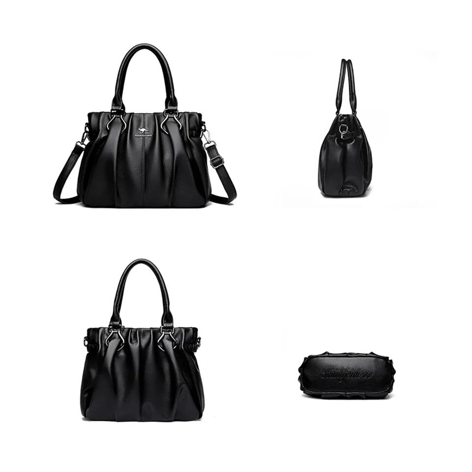 Sacs à main en cuir souple véritable pour femmes, sacs fourre-tout décontractés, sacs à main de créa