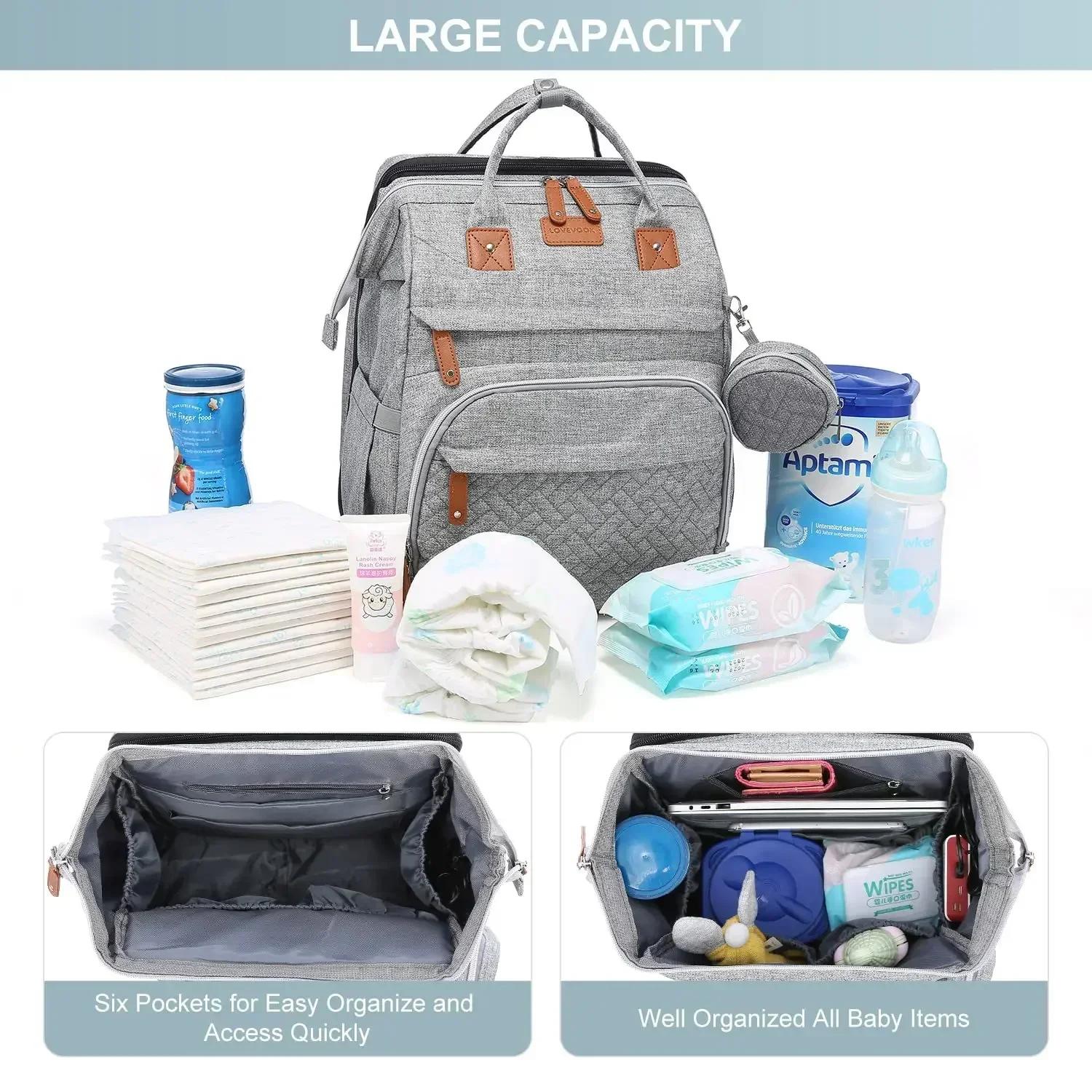 Nouveaux sacs à langer pour bébé, Station à langer Portable pour lit de bébé, couffin de voyage, ber