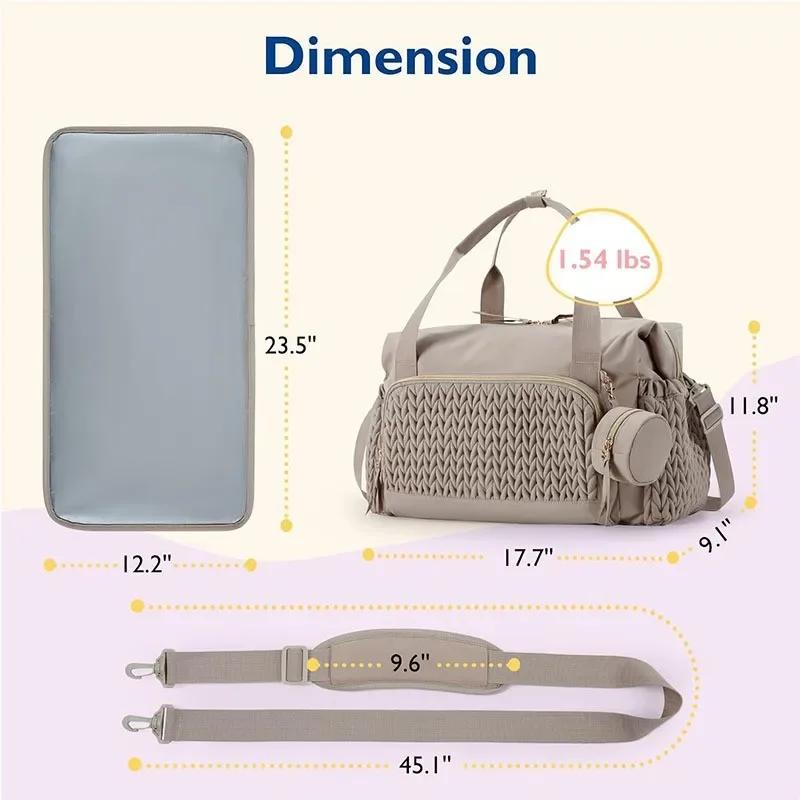 Sac à couches pour maman, organisateur de grande capacité pour bébé, sacs suspendus pour poussette,
