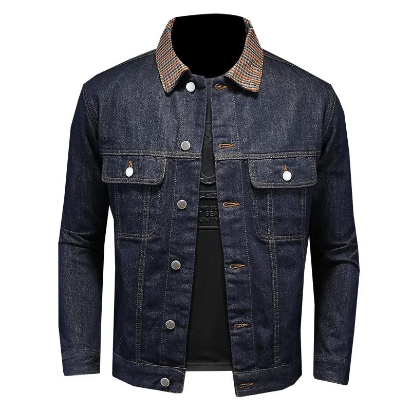 Manteau en Denim Délavé Classique pour Homme, Veste à Col Patchwork, Nouvelle Mode, Tendance, Techwe