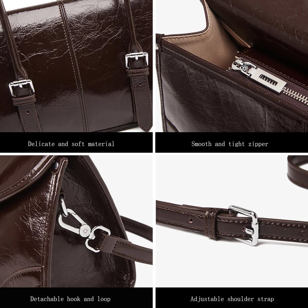FOXER 2026 Nouvelle collection printemps – Sac à bandoulière pour femme en cuir véritable, style rét