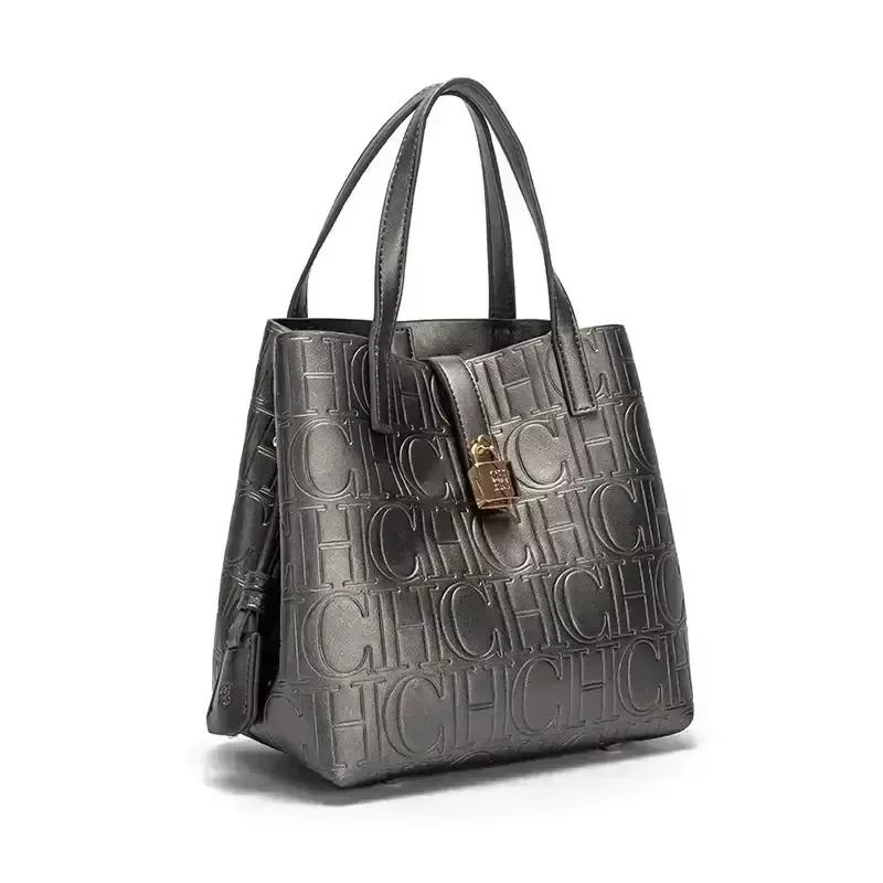 CH – sac à main de grande capacité pour femmes, sac à main avec éléments de lettres, sac à bandouliè