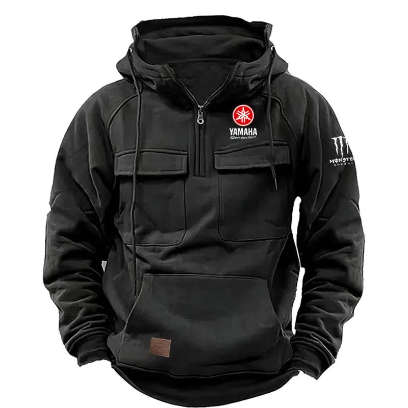 Yamaha Logo Sweat-shirt à capuche décontracté pour hommes Nouveau style extérieur épais à la mode pu
