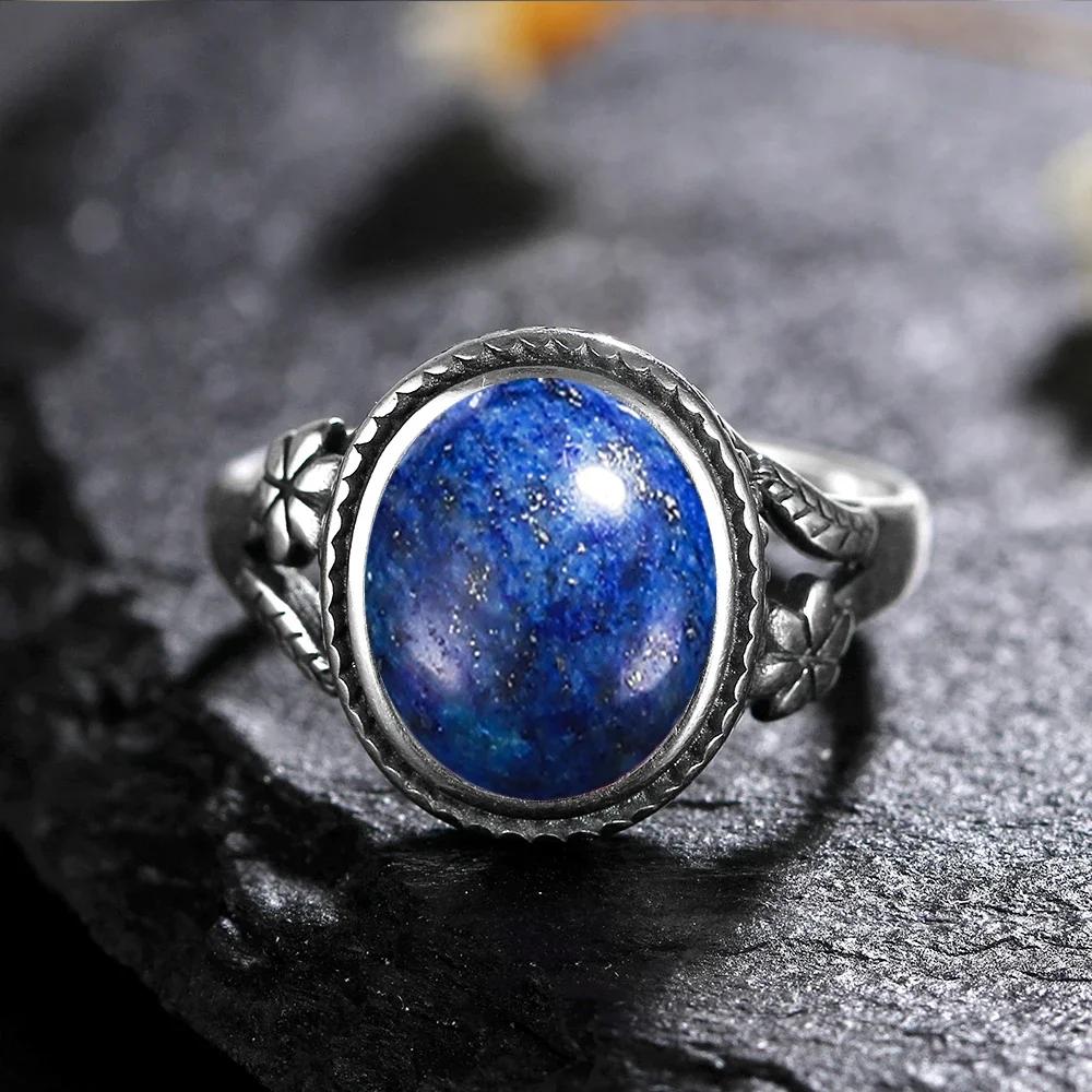 Vinatge bague en argent Bijoux féminins pierre de lune naturelle oeil de tigre anneaux personnalisés