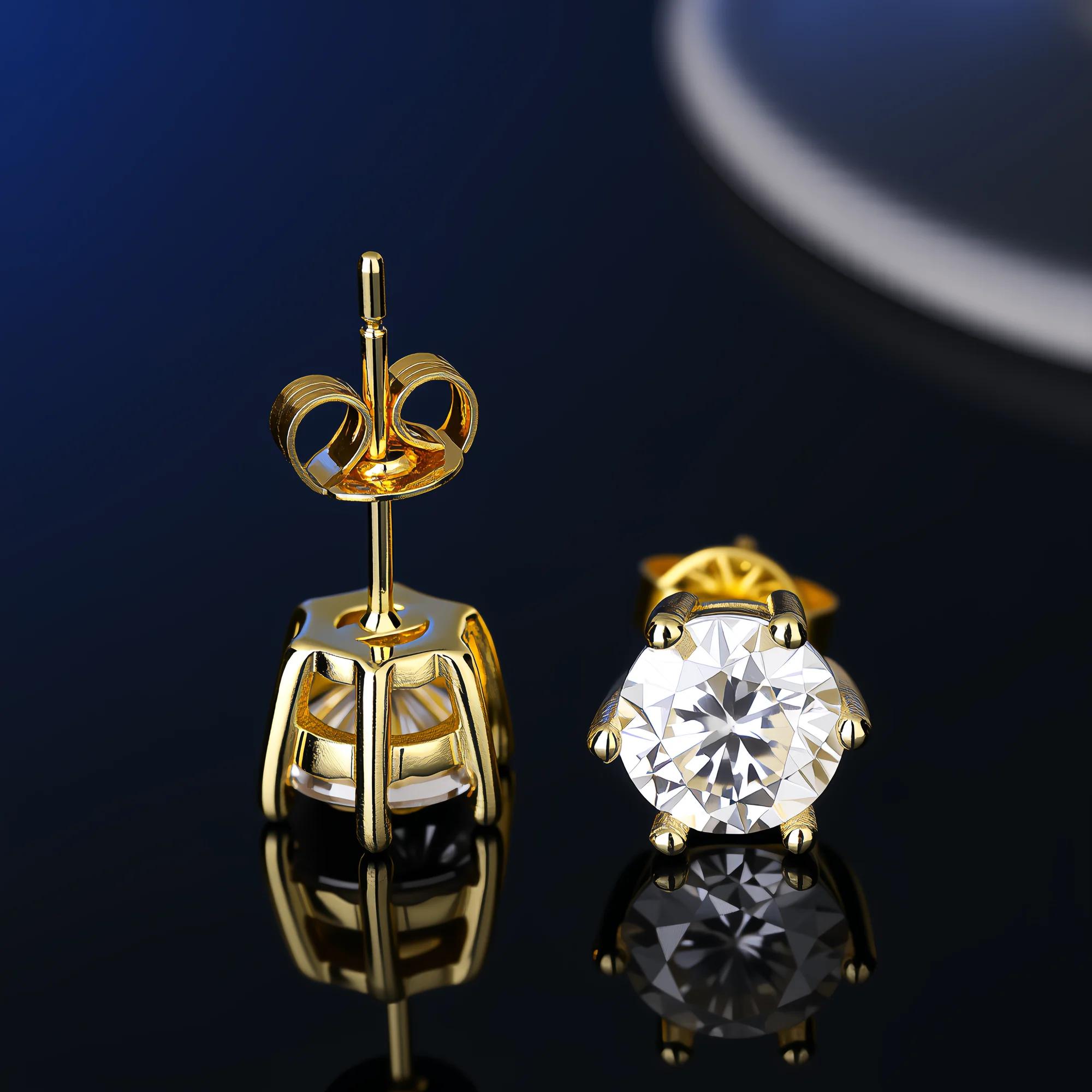 Boucles d'oreilles Moissanite en argent Sterling 100% véritable, avec 2 certificats D VVS1, stylo de