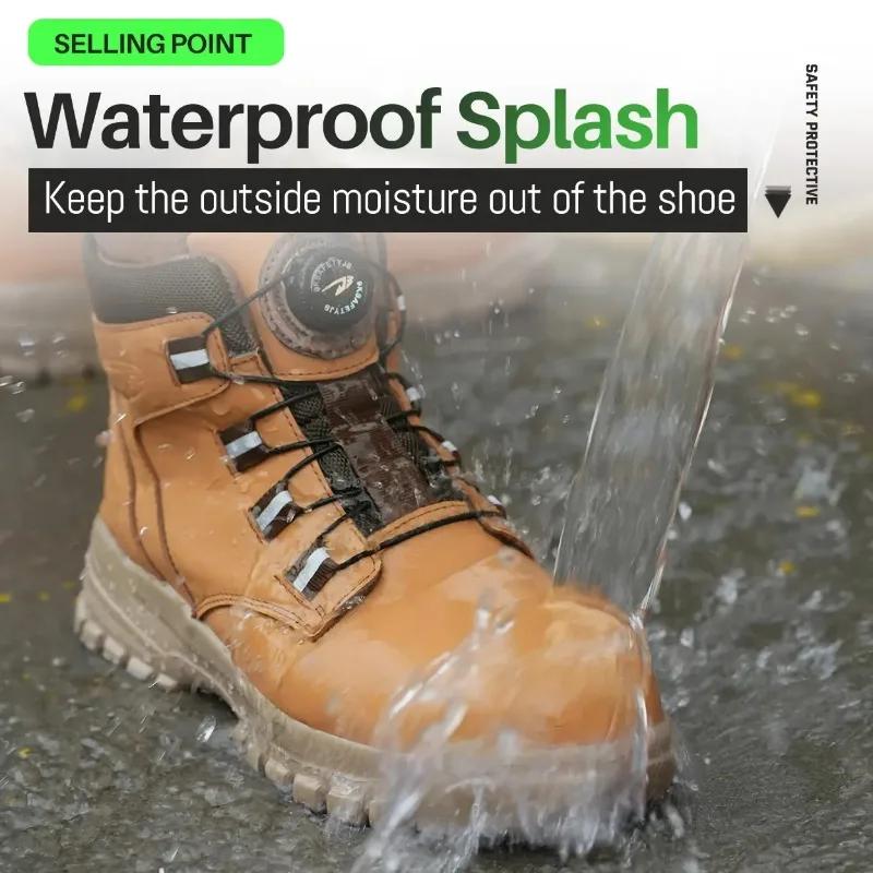Bottes de sécurité imperméables pour le travail, bottes de protection en cuir, chaussures industriel
