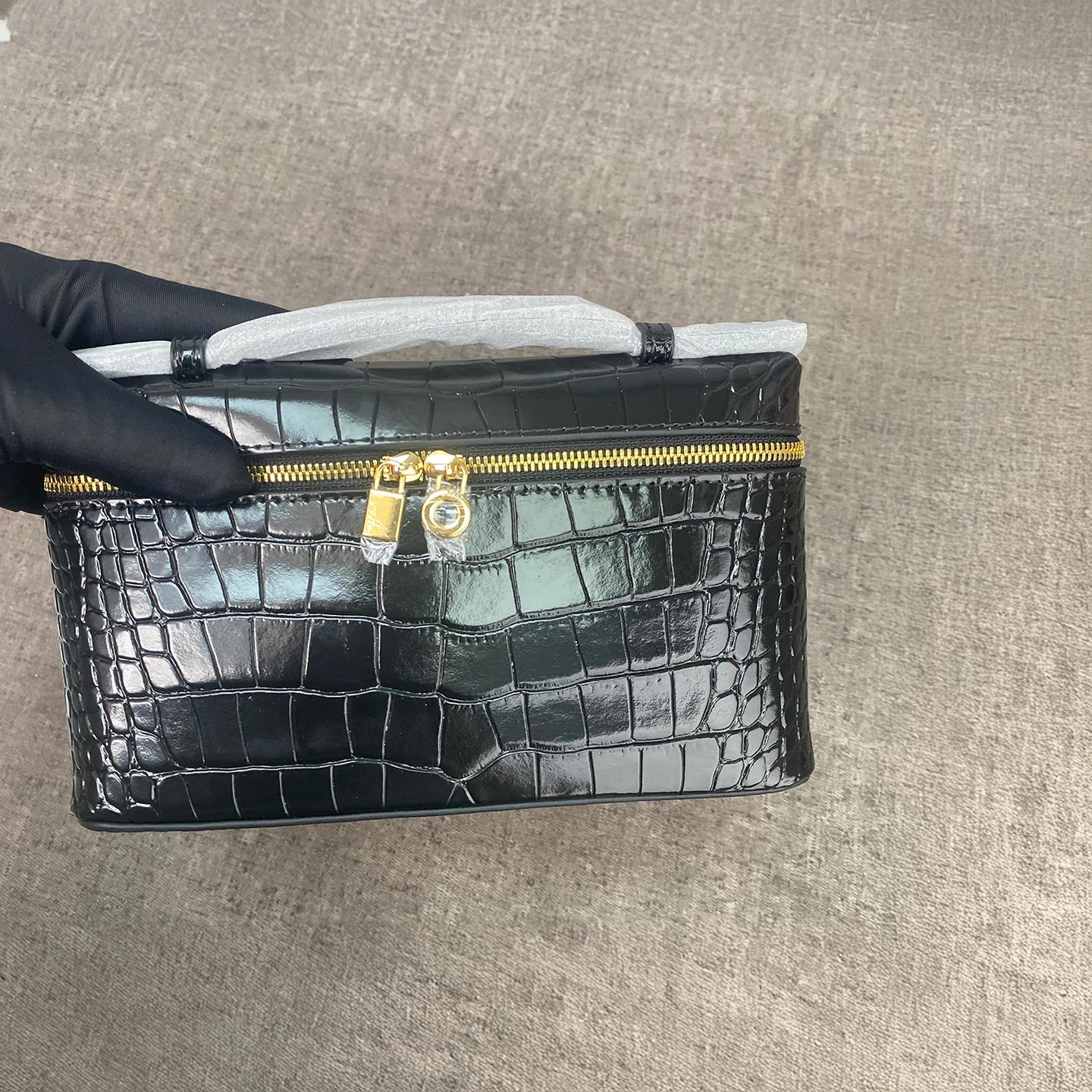 Sac à main en cuir pour femmes, sac à bandoulière de petite taille 19CM, pochette à motif Crocodile,