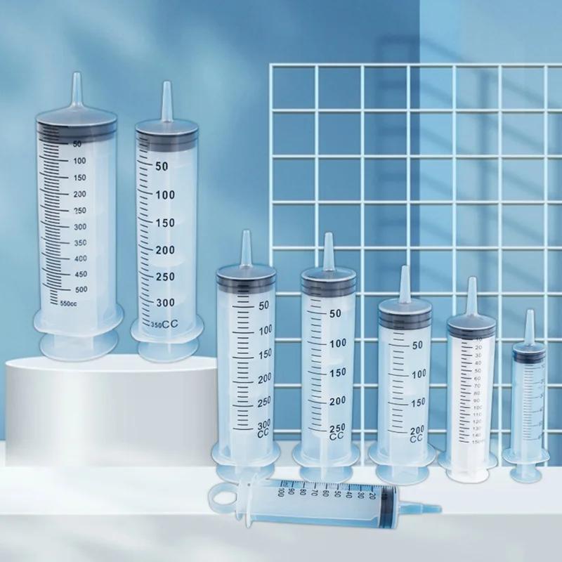 Seringues de grande capacité 50ml/100ml/150ml/200ml/250ml/350ml/550ml avec tuyau de 1M, pompe d'inje