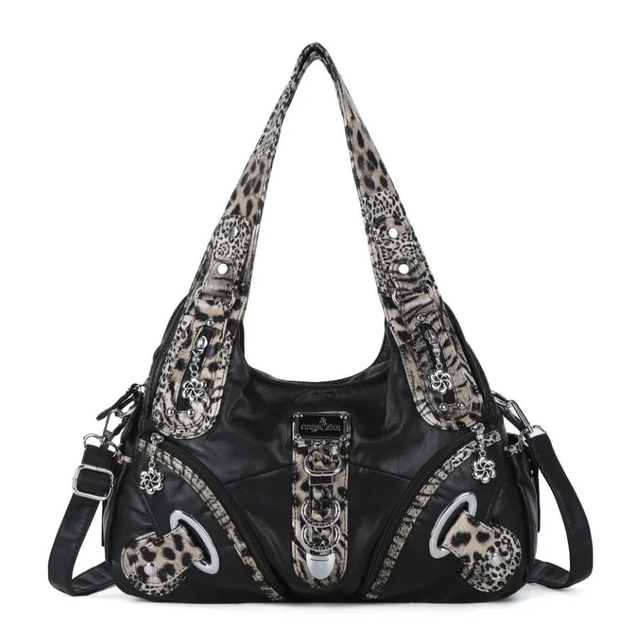 Sac à main pour femme Angel Kiss, grand sac à bandoulière pour femme, imprimé léopard, sac fourre-to