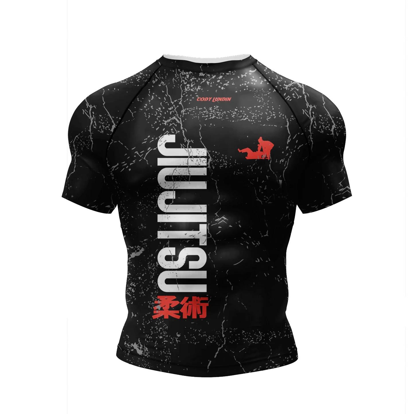 2023 Nouveau No gi Bjj Chemises jiu jitsu kickboxing Entraînement Rashguard Polyester Spandex Compre