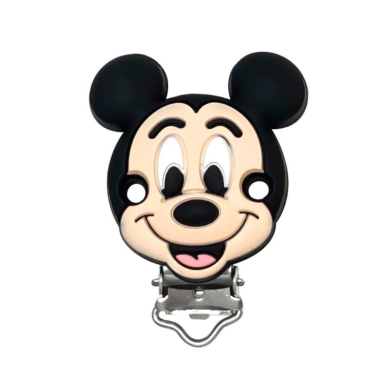 Clips de sucette en Silicone Disney Mickey Mouse, 3 pièces, pour bricolage, collier de dentition pou
