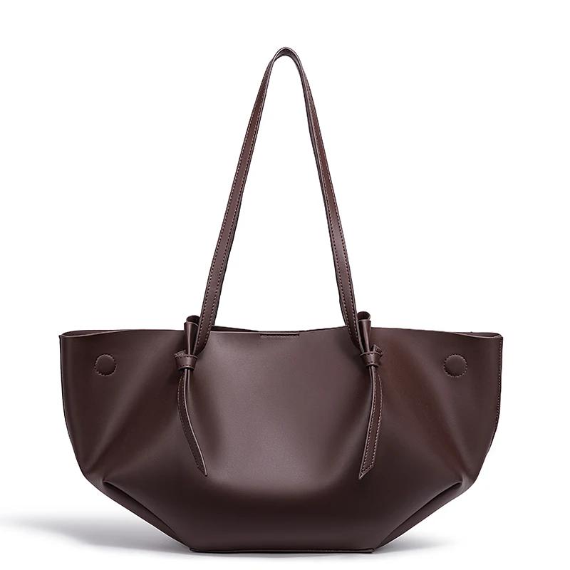 Sac fourre-tout pour femme de grande capacité, sac à main à bandoulière plissé doux avec un petit sa