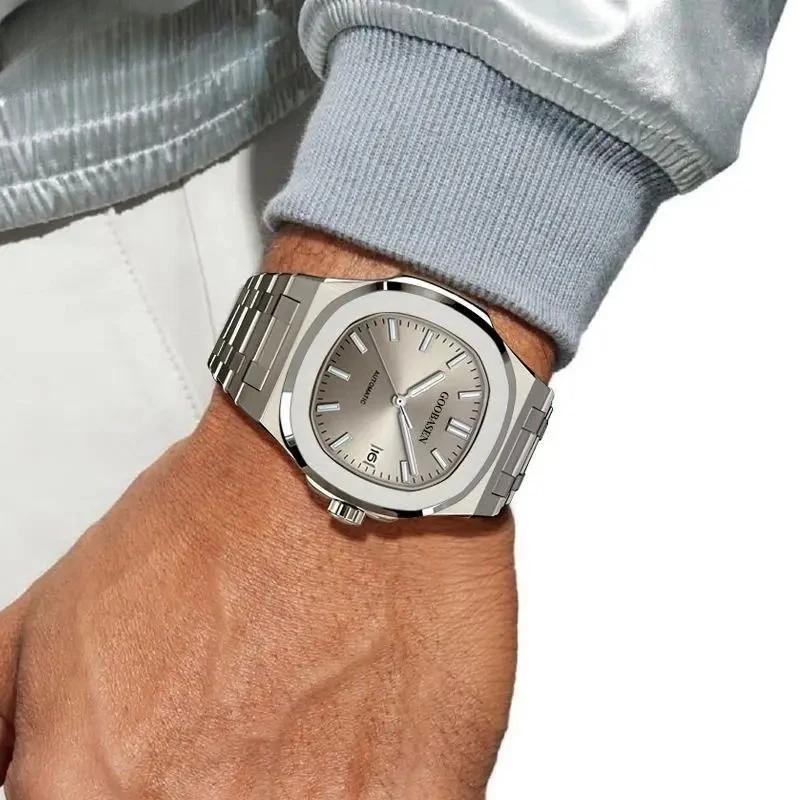 Nouveau 2025 montre automatique pour hommes lumineux homme montres bracelet en acier étanche montres