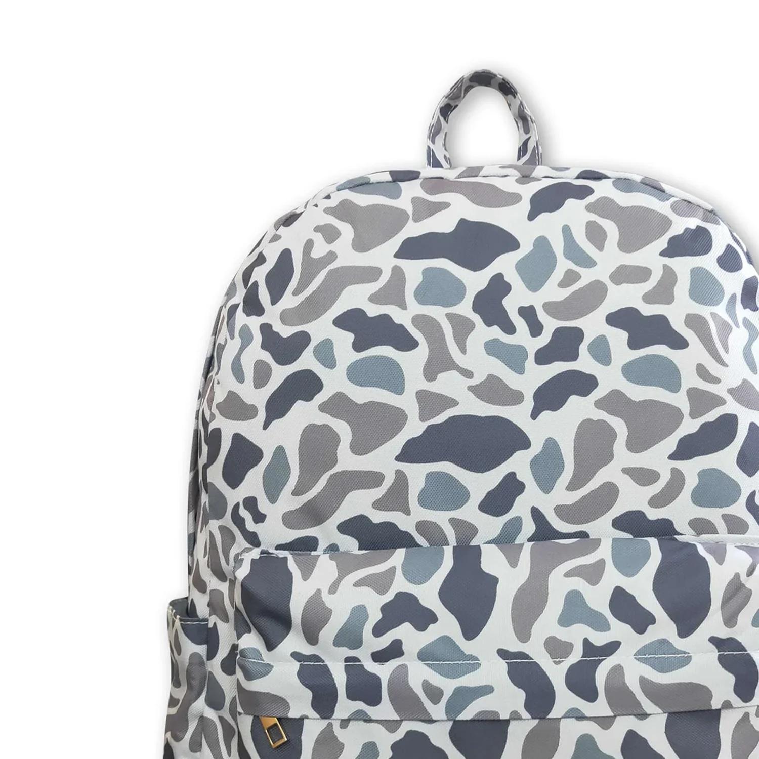 Sac à dos camouflage gris pour bébés et enfants garçons, avec fermeture éclair