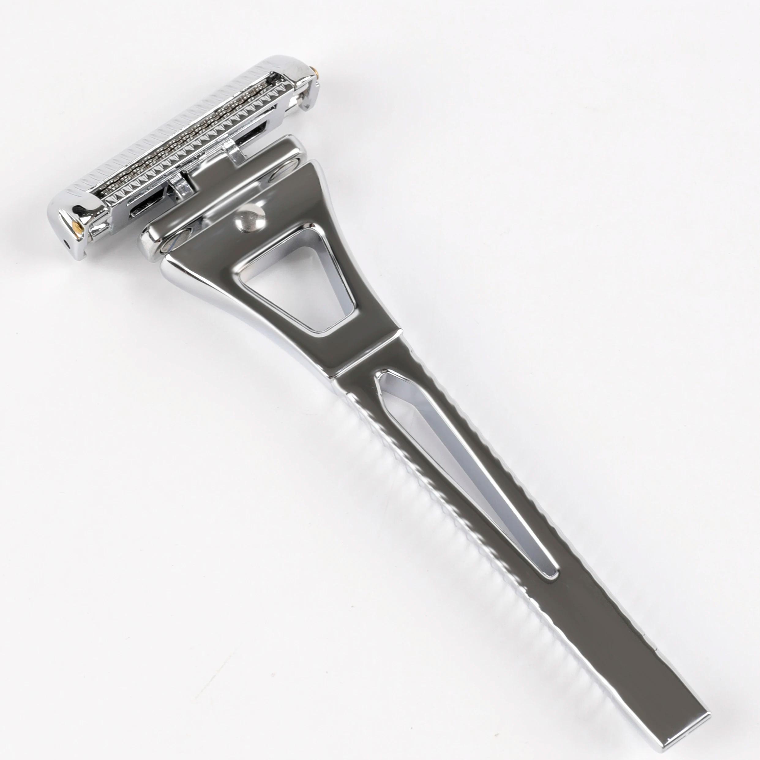 Rasoir manuel Chaoke à 4 lames, rasoir à raser tout en métal pour hommes, rasoir à barbe vintage