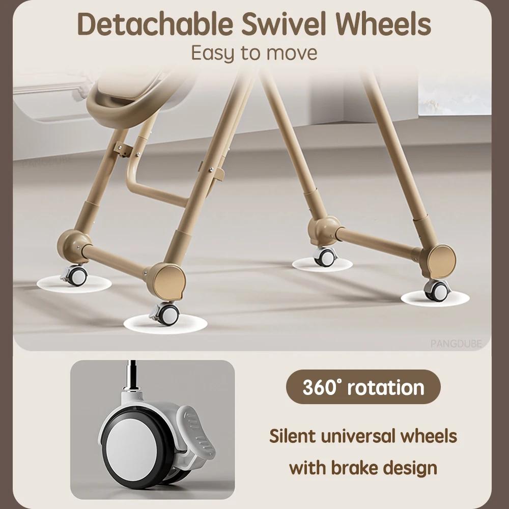 PANGDUBE Chaise haute 2 en 1 pour bébé, siège d'alimentation convertible à bascule avec roulettes, d
