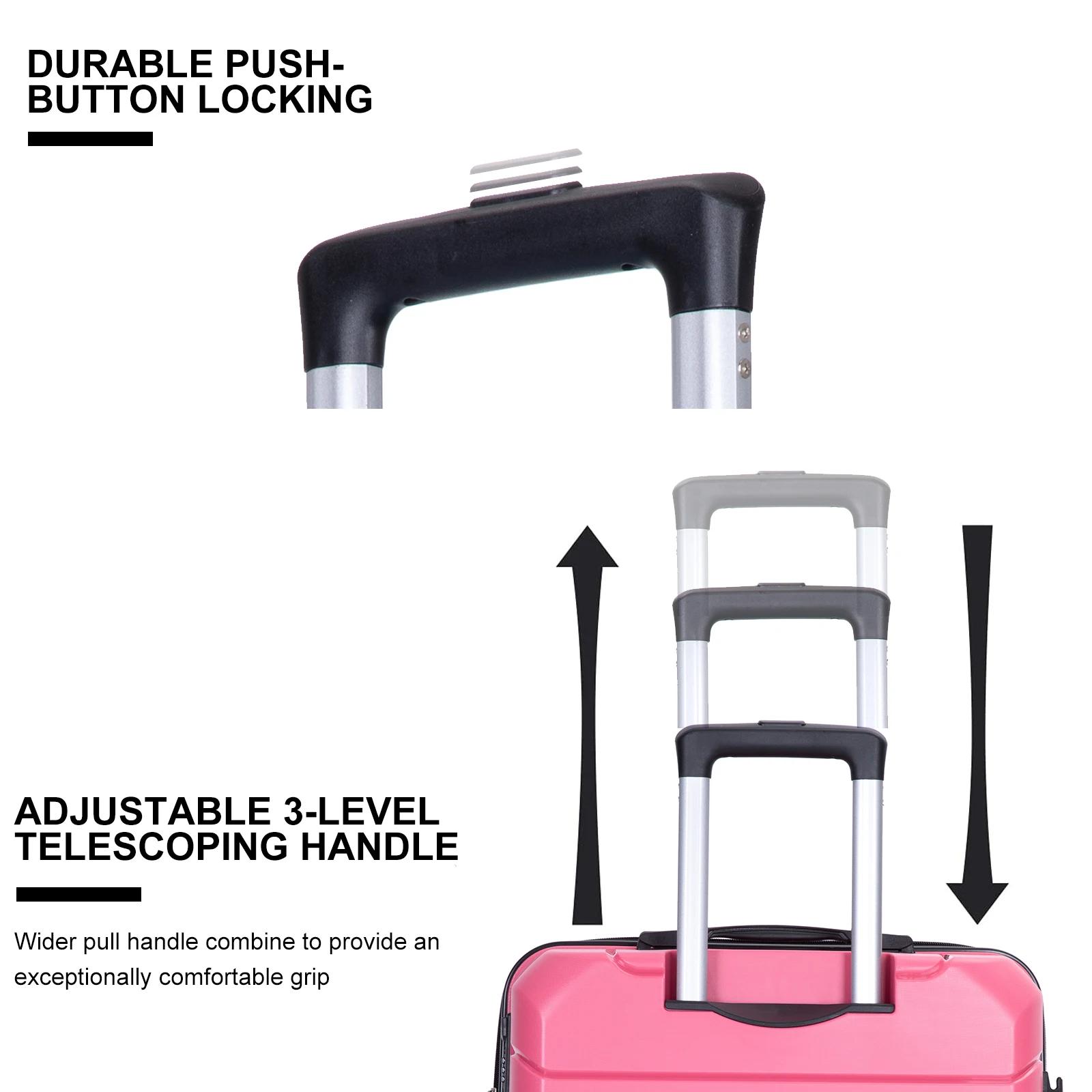 Travelhouse-Ensemble de Valises Rigides Légères avec Serrure TSA, Roues Spinner, PP, 3 Pièces, 20/24