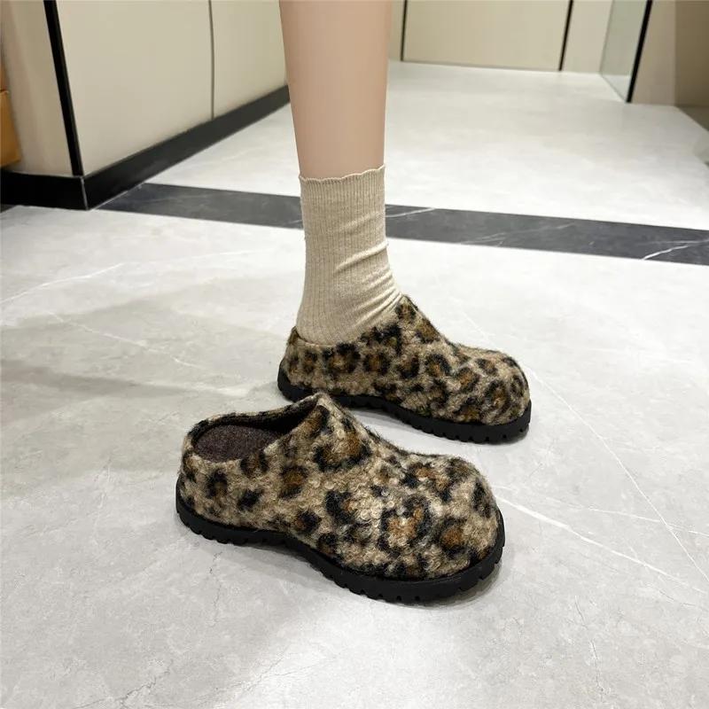 AIYUQI chaussons pour femmes porter nouveau 2025 automne bout rond flanelle bout fermé chaussons pou