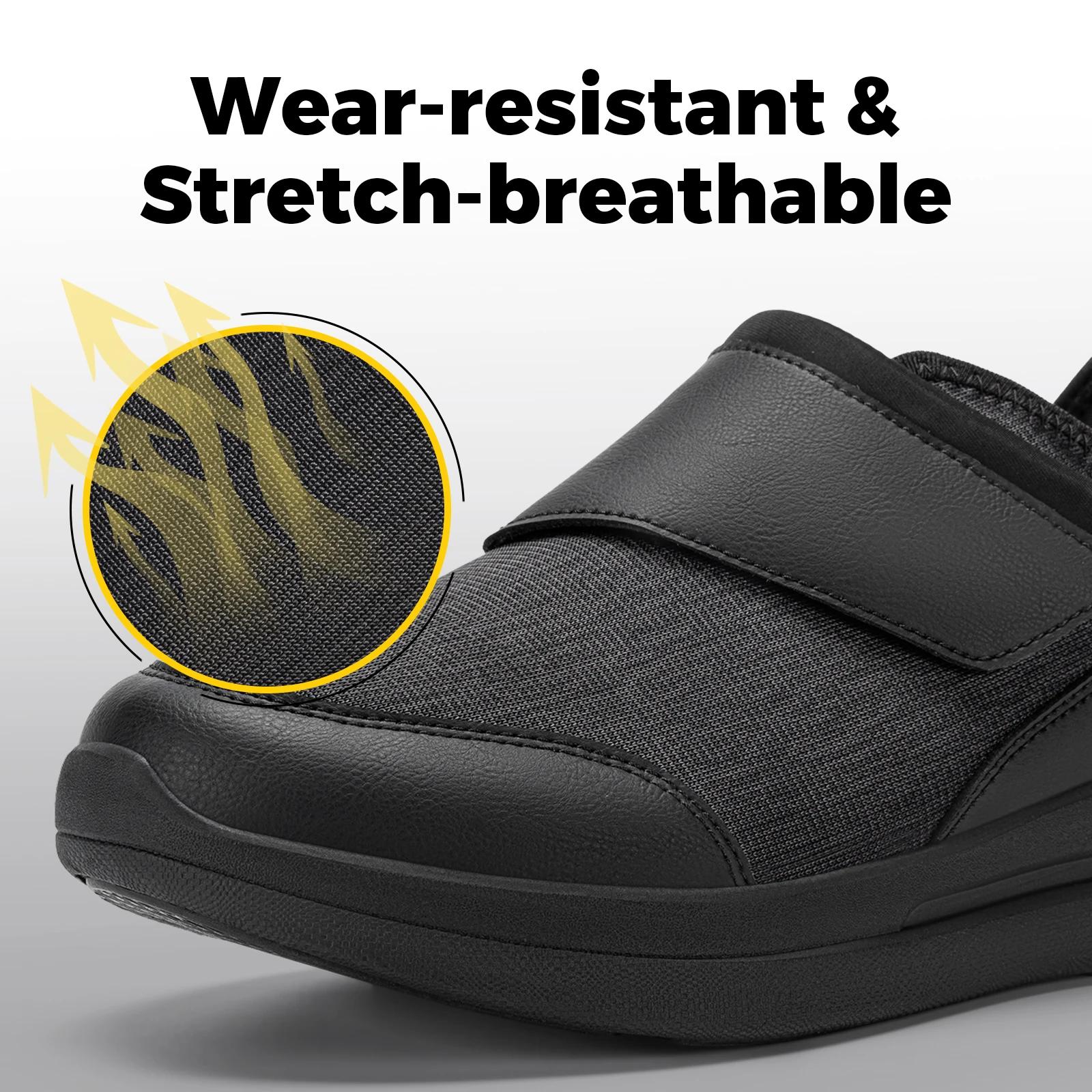 Fitville – chaussures pour diabétiques pour hommes, chaussures de marche larges, antidérapantes, fac