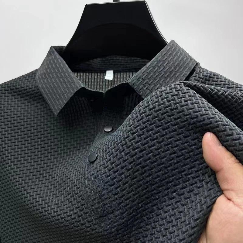 Polo décontracté à manches courtes pour hommes, chemise d'affaires, haut polyvalent, respirant, conf