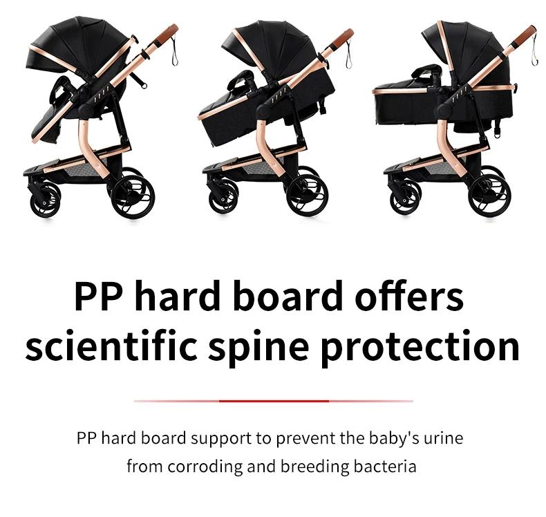 Poussette de bébé de luxe 3 en 1, voiture pour landau, poussette légère pour nouveau-nés, landau, si