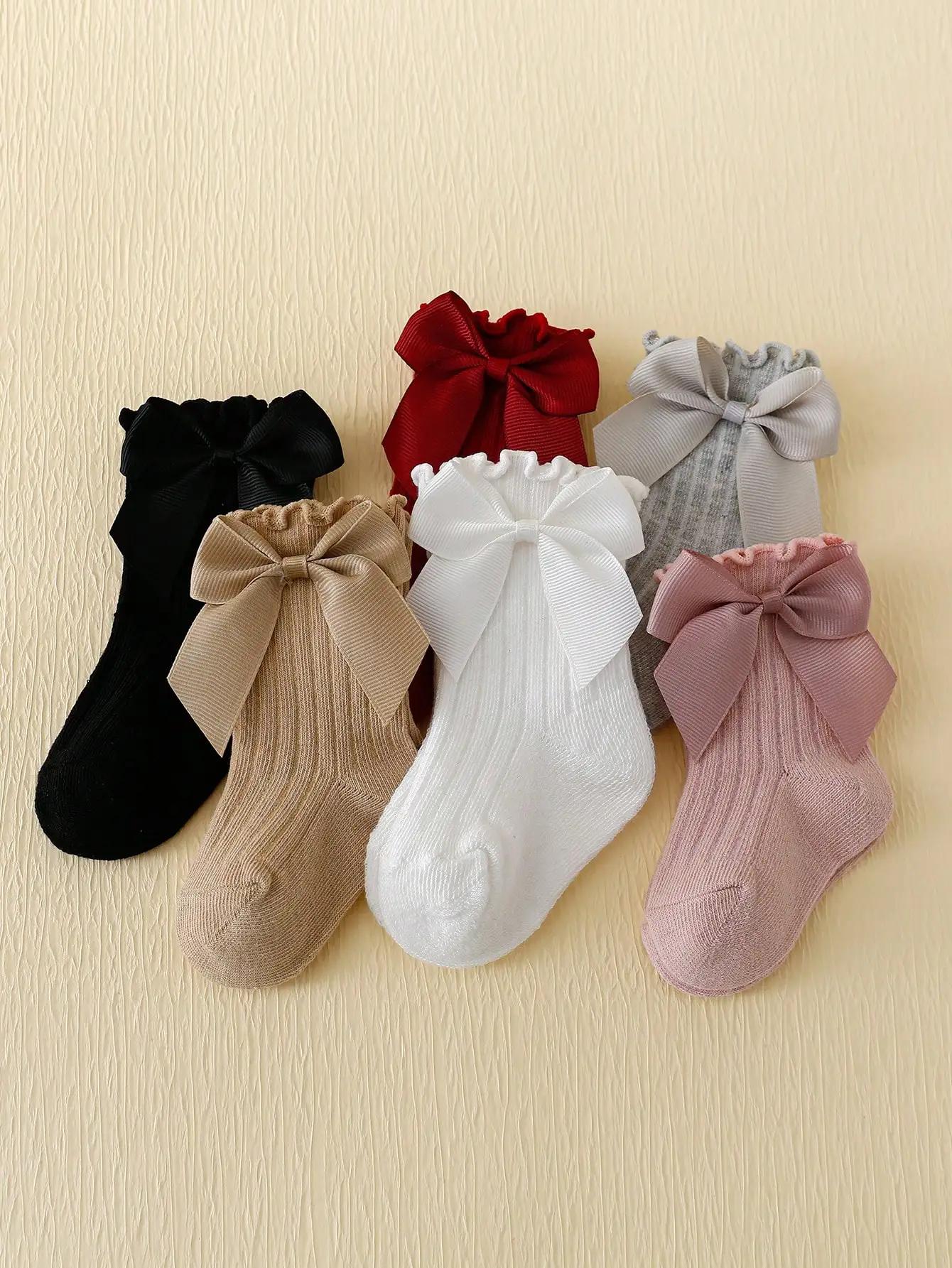 6 paires de chaussettes à bouche bulle en dentelle Rowan Bow pour bébé