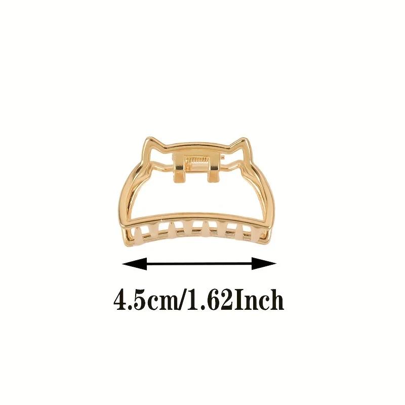 Mode Simple antidérapant Mini coeur creux pinces à cheveux en métal or géométrique frange Barrettes