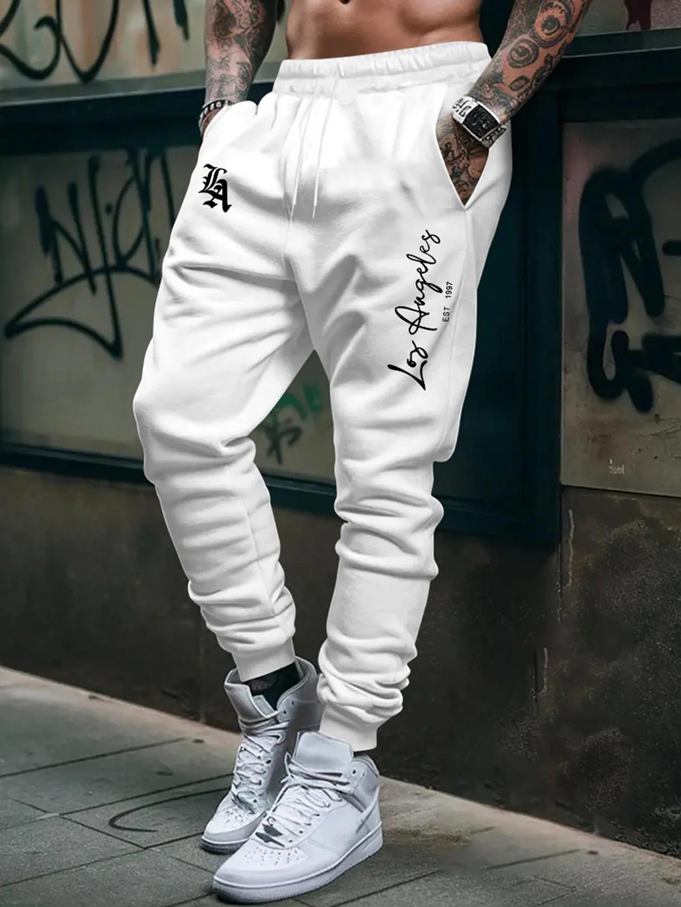 Pantalon de survêtement polaire tendance pour homme avec motif lettres – Nouveau style 2026 – Haute