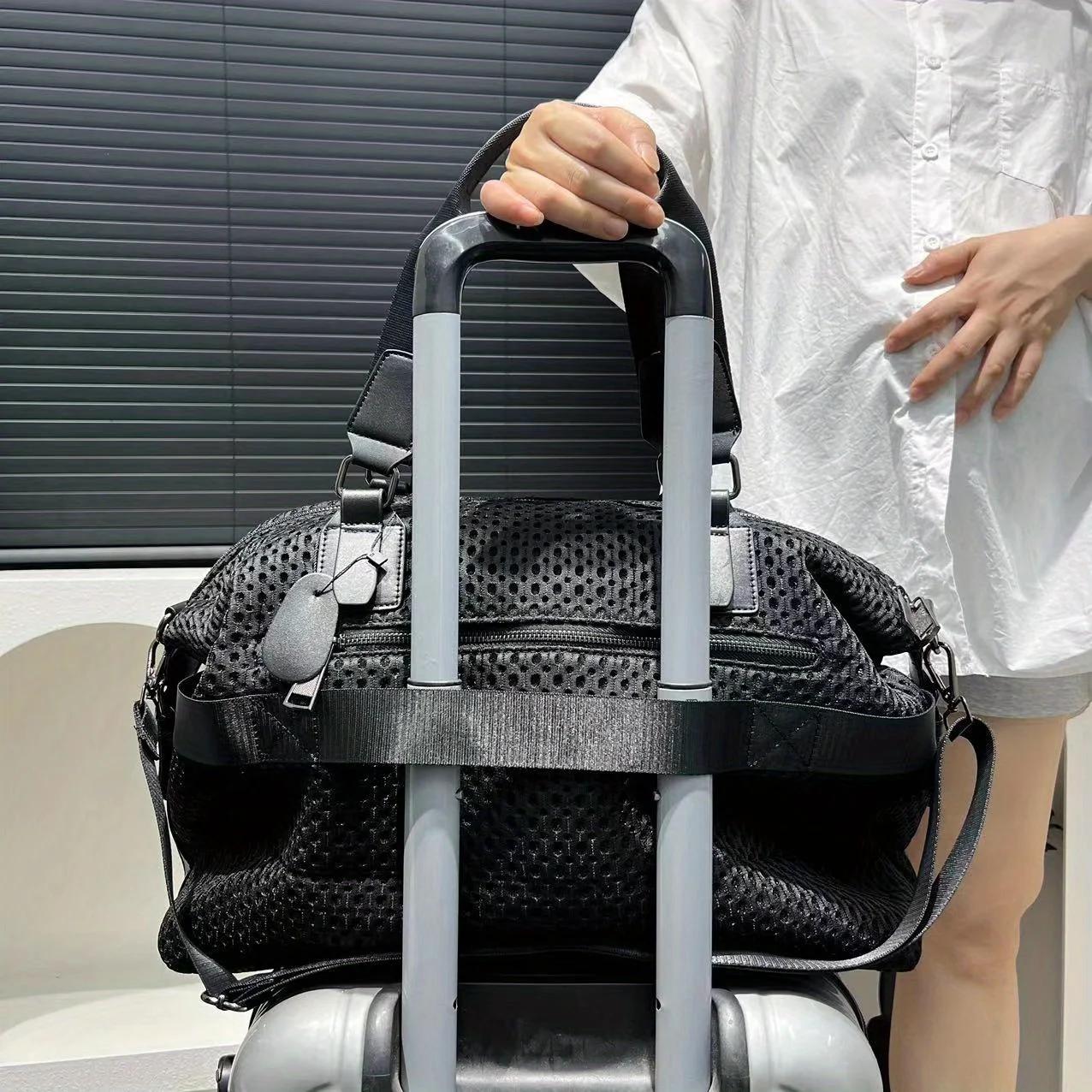 Grand sac de voyage en nylon imperméable pour femme, sac messager à bandoulière simple, loisirs, vac